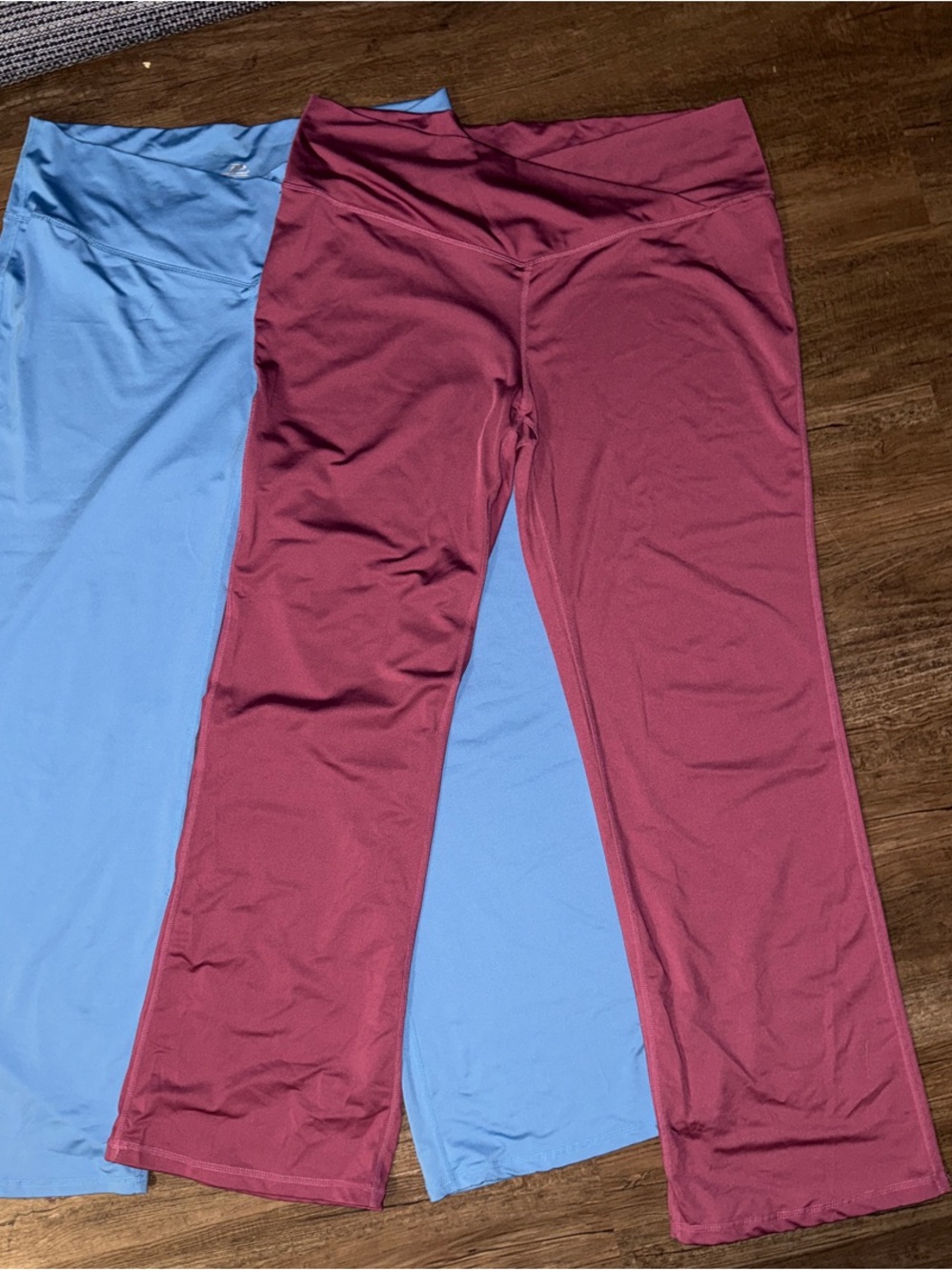 Pro Player Wide-Leg Leggings in Mauve Pink/ blue XL